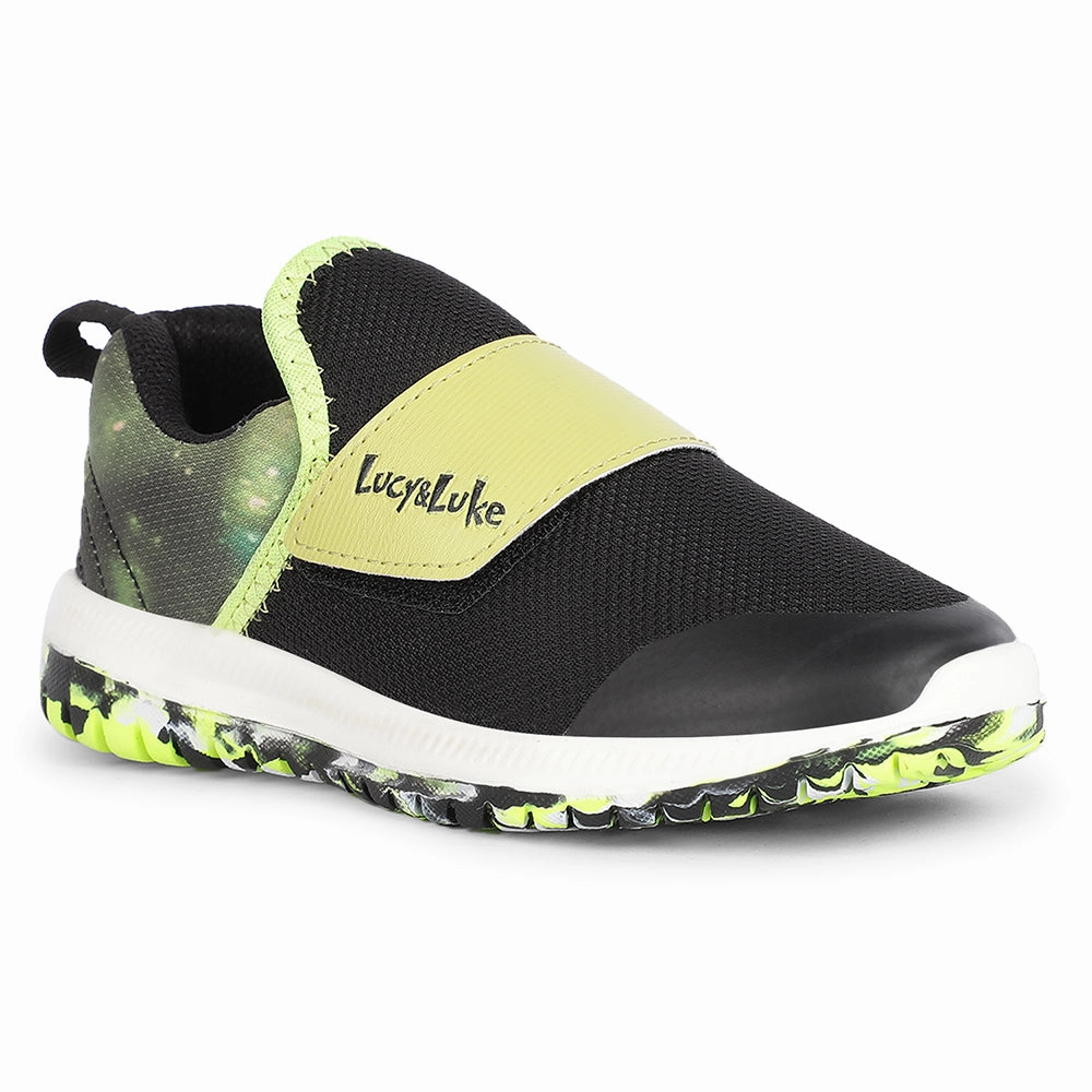 Lucy&Luke Sports Green Non Lacing Walking Shoes For Kids JAMON-E By Liberty Best Shoes For Fast Walking