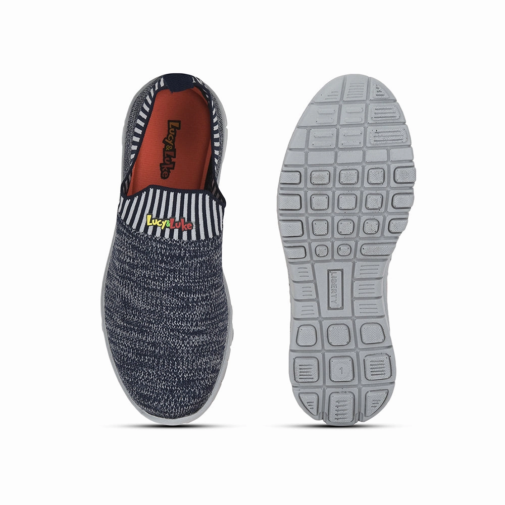 Lucy & Luke (Blue) Sports Non Lacing Walking Shoes For Kids 2123-22 By Liberty Comfortable Walking Shoe