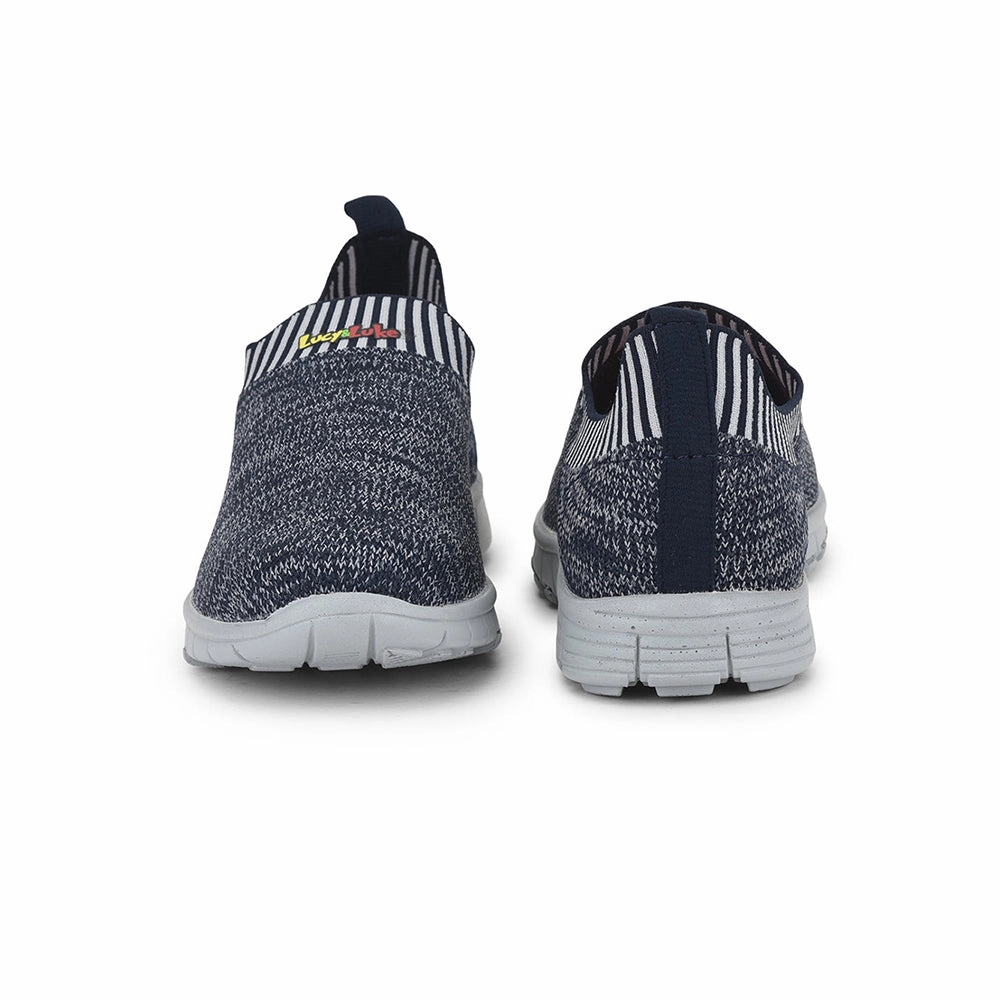 Comfortable And Stylish Walking Shoes Lucy & Luke (Blue) Sports Non Lacing Walking Shoes For Kids 2123-22 By Liberty