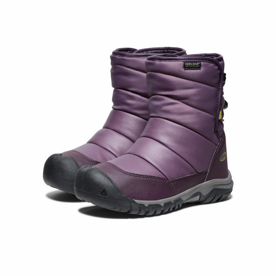 Big Kids' Puffrider Waterproof Winter Boot  |  Black Plum/Daiquiri Green Snow Boots Australia