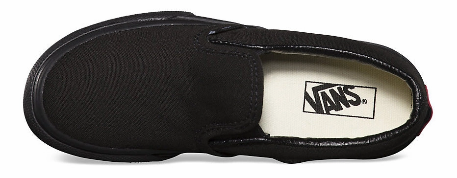 Vans Kids Classic Slip-On Black/Black Size 12 Golf