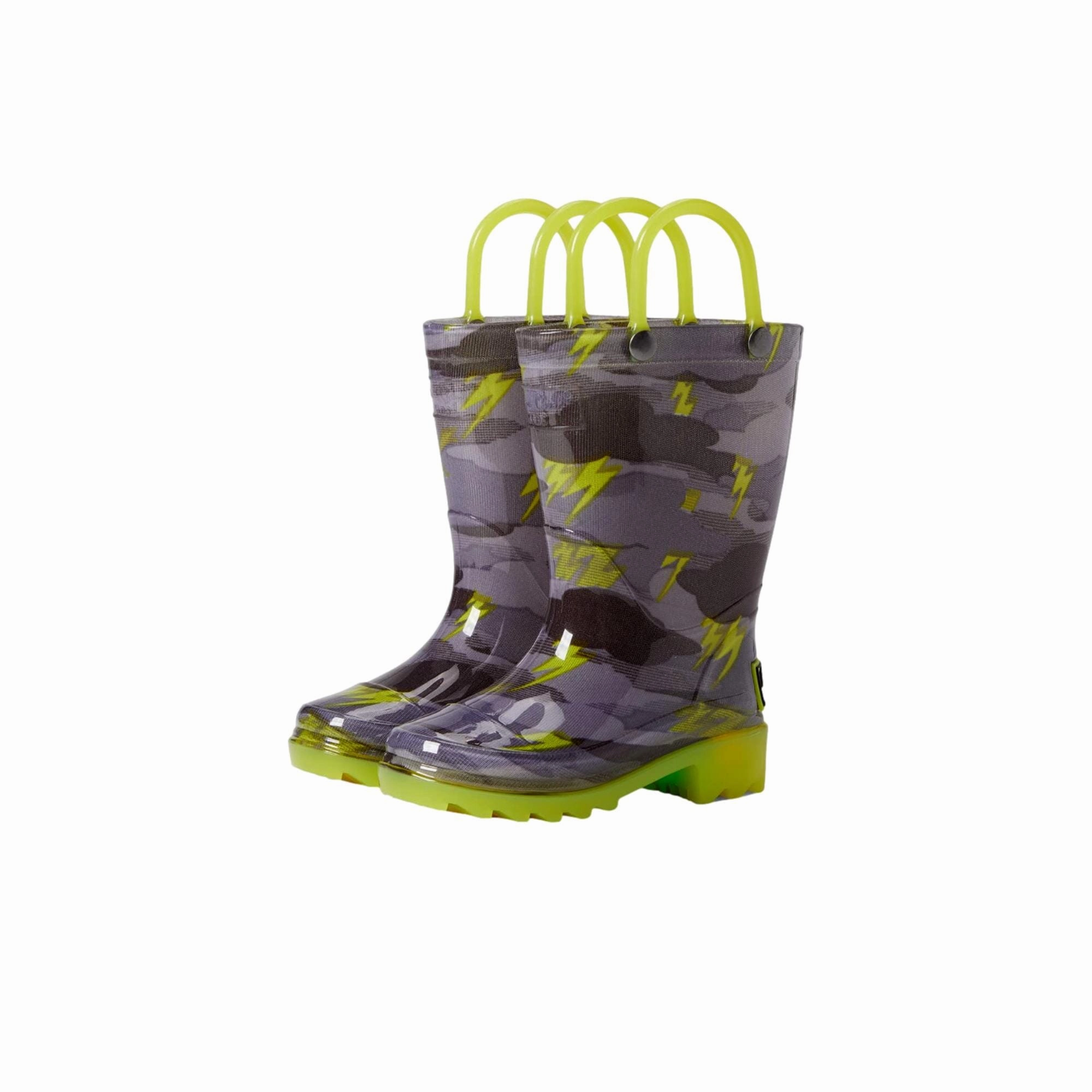Western Chief Storm Chaser Lighted PVC Rain Boot Gray  24126218P Toddler Rain Boots Made In The Usa