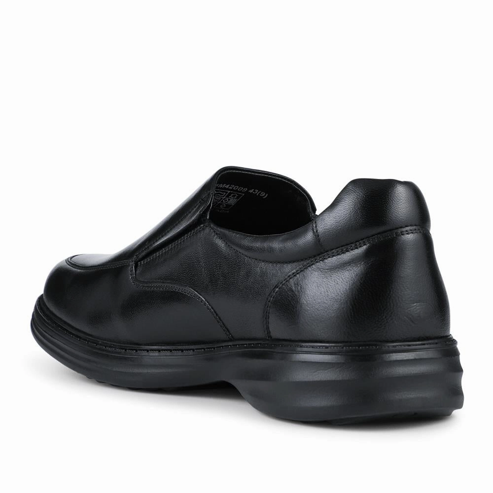 Lace Up Cycling Shoes Review Wide Fit Smart Leather Slip-On Shoes - PRFEM42009 / 328 307 - Black