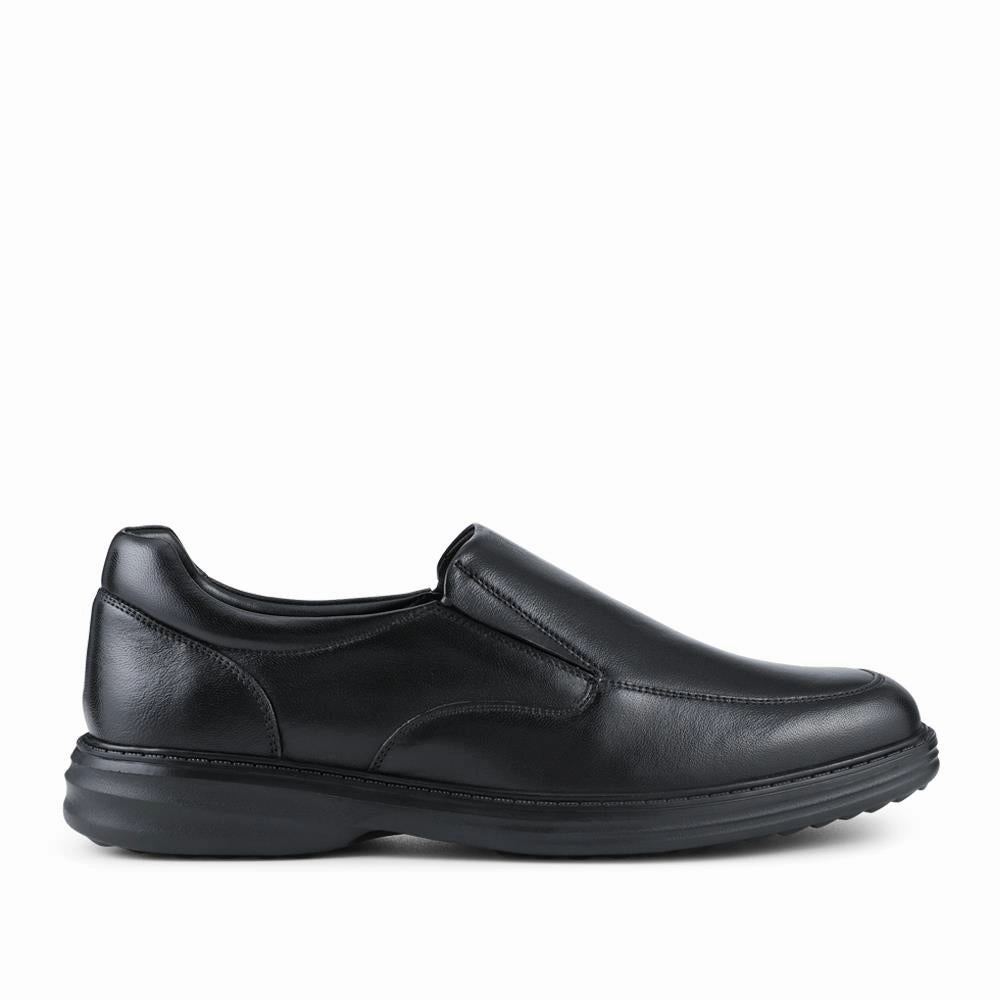 Yorktown Cap Toe Derby Shoe Wide Fit Smart Leather Slip-On Shoes - PRFEM42009 / 328 307 - Black