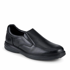 Thick Soled Derby Shoes Wide Fit Smart Leather Slip-On Shoes - PRFEM42009 / 328 307 - Black