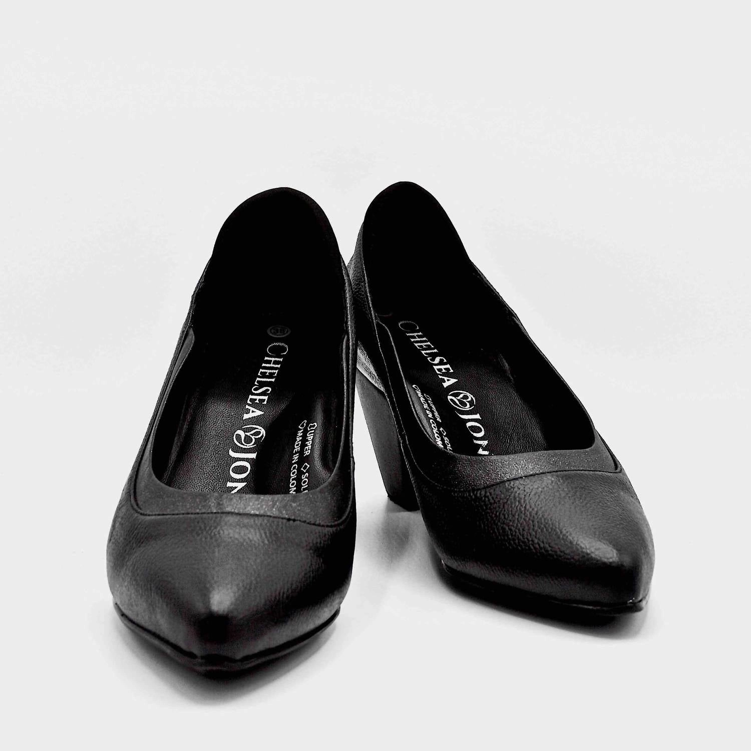 Women's Rhyme Mid Heels In Black/shine Leather Suede Or Leather Chelsea Boots