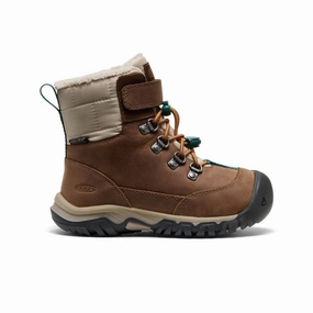 Little Kids' Kanibou Waterproof Winter Boot  |  Dark Earth/Roasted Pecan Vegan Sorel Snow Boots