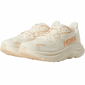 Women's - HOKA Clifton 10 - Vanilla/Birch Skechers After Burn Memory Fit Training Shoes
