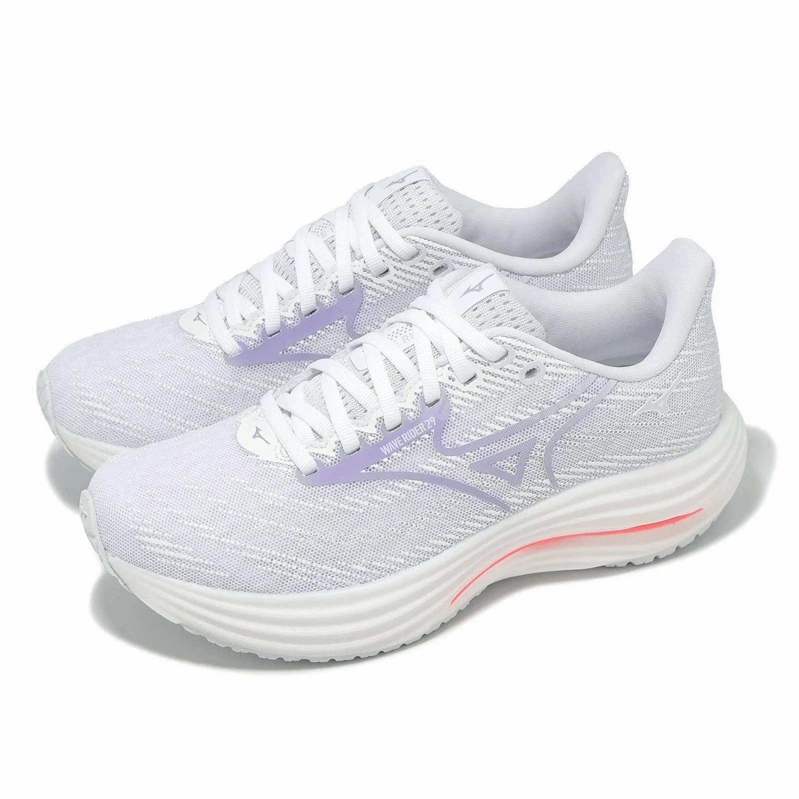 Women's - Mizuno Wave Rider 29 - WHITE-ICELANDIC BLUE Everyset Versatile Training Shoes