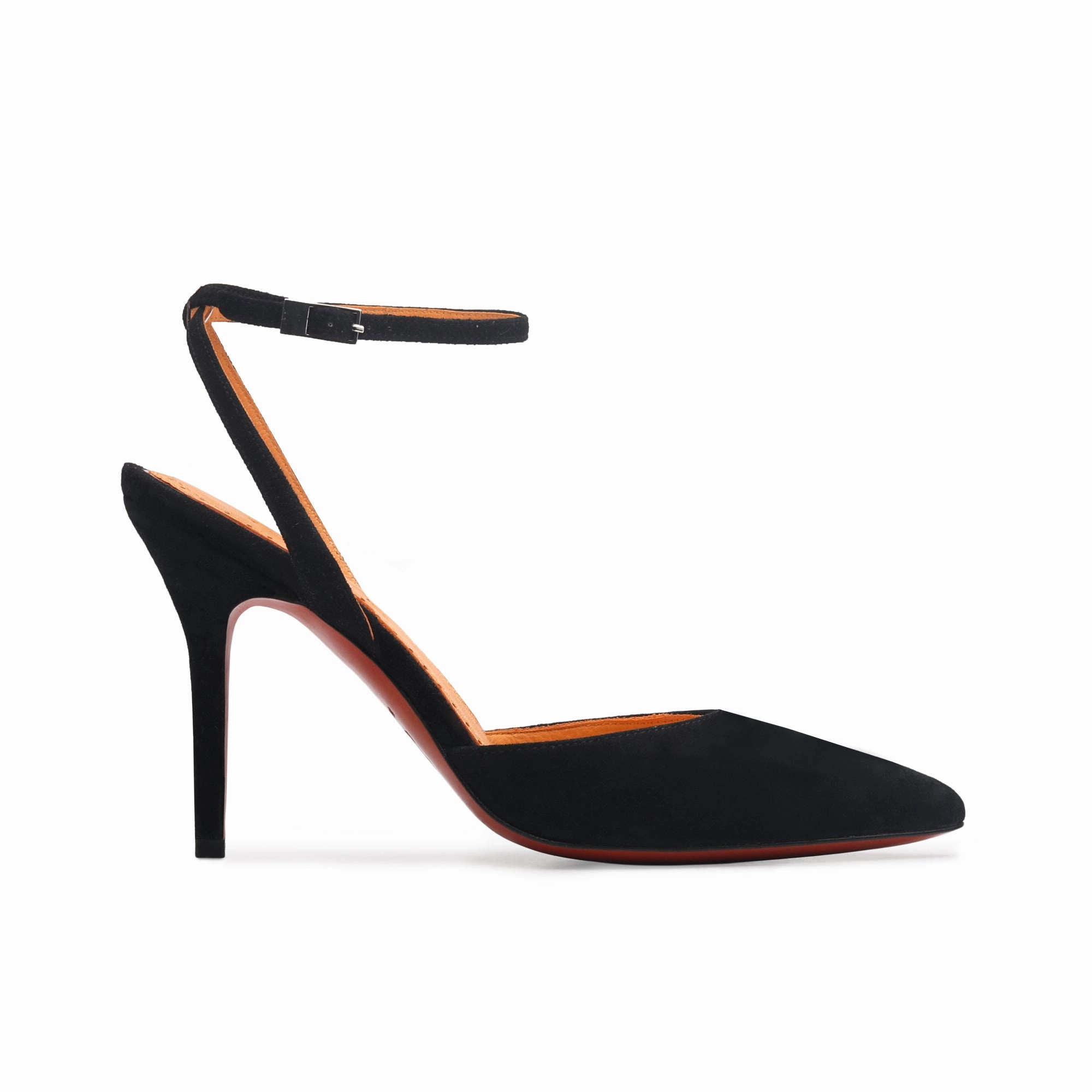 Ankle Boots Work Outfit Women's Black Suede Slingback Pump