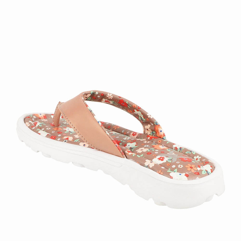 Heat Molded Flip Flops Women's Floral Print Comfort Thong Flip-Flops