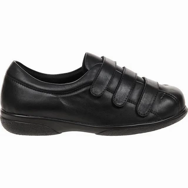 Women's Wide Fit Cosyfeet Alison Shoes Leather Wedge Ankle Boots