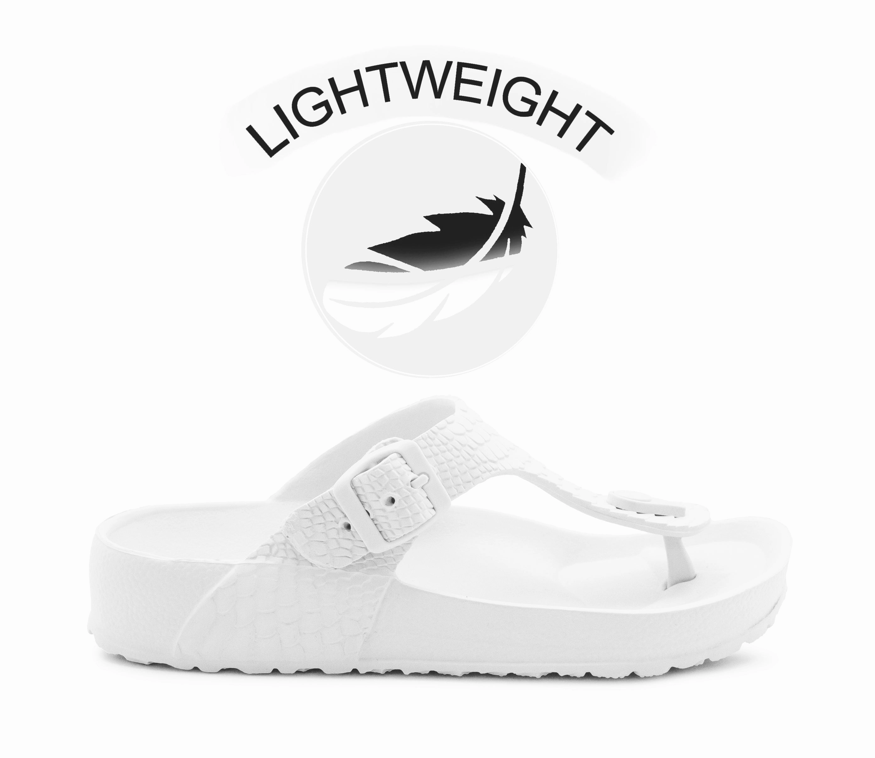 Womens Ladies Lightweight EVA Toe Post Slip On Flat Beach Summer Pool Slides Water Shoes Flip Flops Sandals White Leather Square Toe Flip Flops