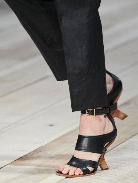 Ankle Boots Flat Sole Wood Heel Ankle, Black