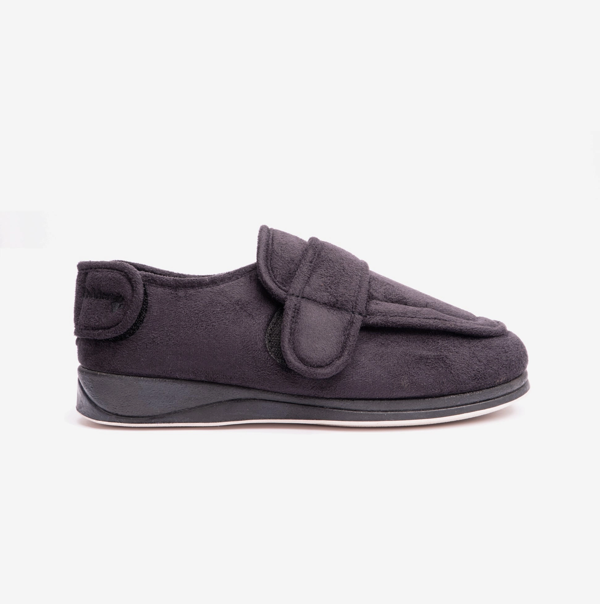 Padders WRAP Mens (G Fit) Easy Access Slippers Black Cat With Slippers