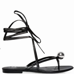 Suede Ruched Ankle Boots Wrap Thong Sphere, Black