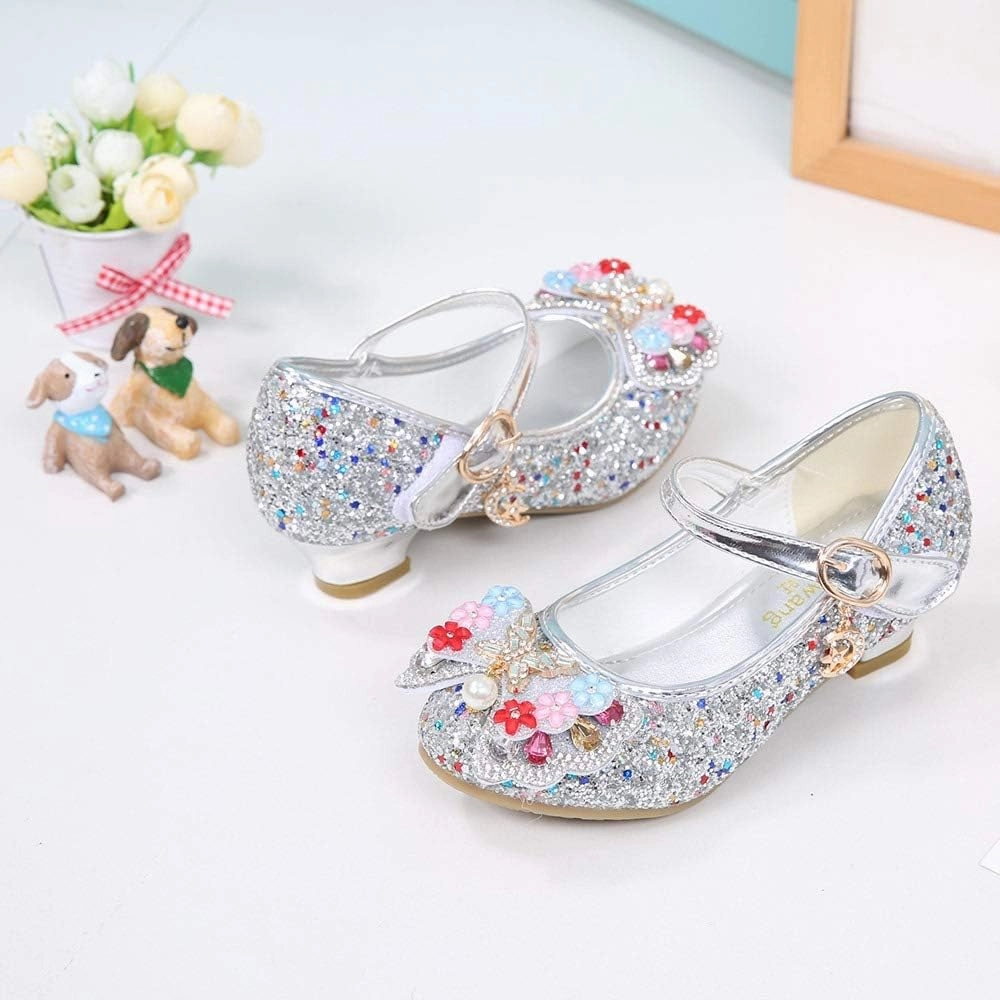 Asic Court Shoes YING LAN Girls Cosplay Dress Wedding Party Shoes Glitter Sequins Low Heel Mary Jane Princess Shoes