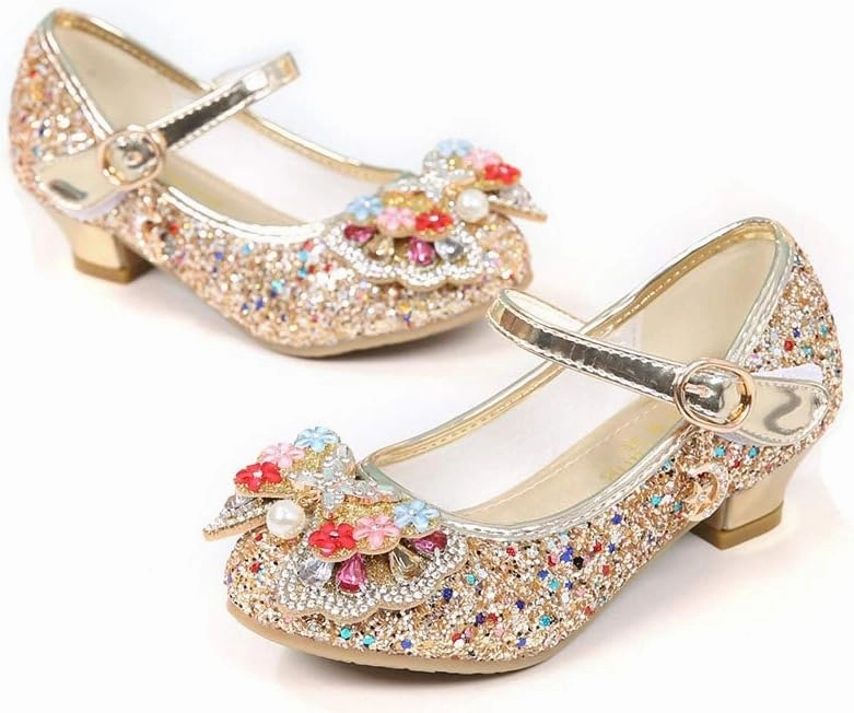 YING LAN Girls Cosplay Dress Wedding Party Shoes Glitter Sequins Low Heel Mary Jane Princess Shoes Asics Slip Resistant Work Shoes