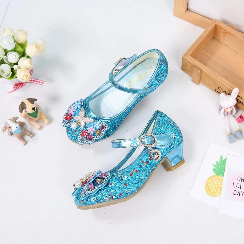 Best Shoes From Asics YING LAN Girls Cosplay Dress Wedding Party Shoes Glitter Sequins Low Heel Mary Jane Princess Shoes
