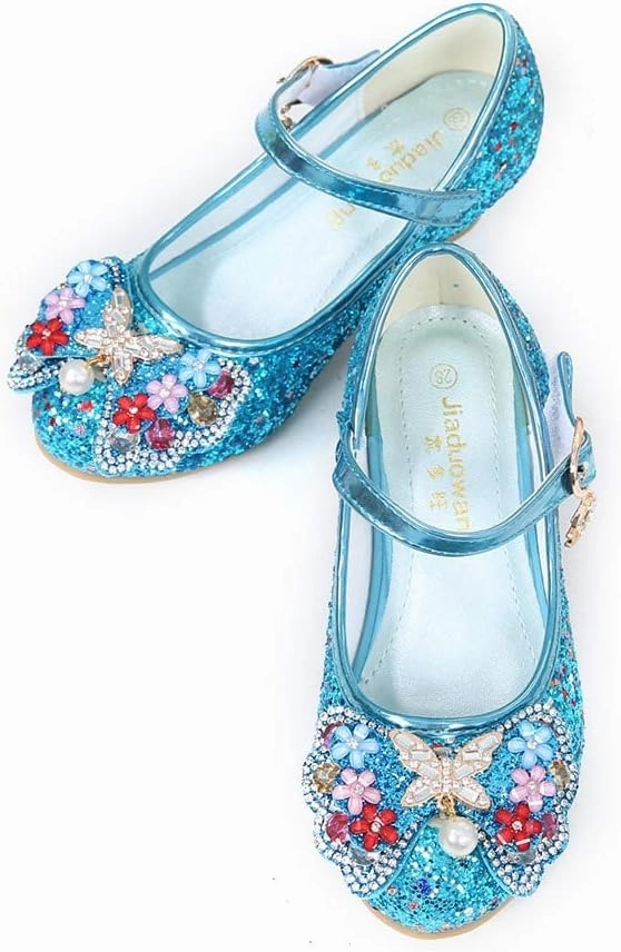 YING LAN Girls Cosplay Dress Wedding Party Shoes Glitter Sequins Low Heel Mary Jane Princess Shoes Asics Supination Shoes