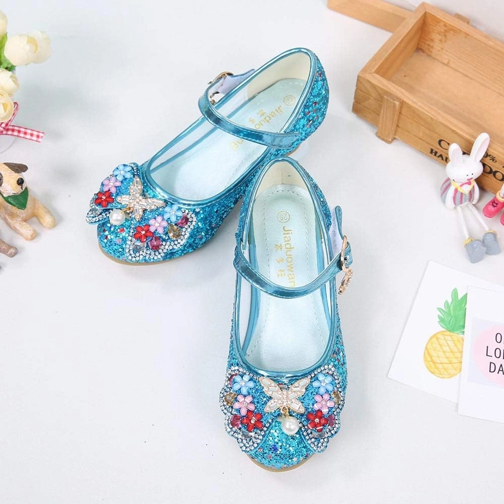 YING LAN Girls Cosplay Dress Wedding Party Shoes Glitter Sequins Low Heel Mary Jane Princess Shoes Best Asics Dad Shoes