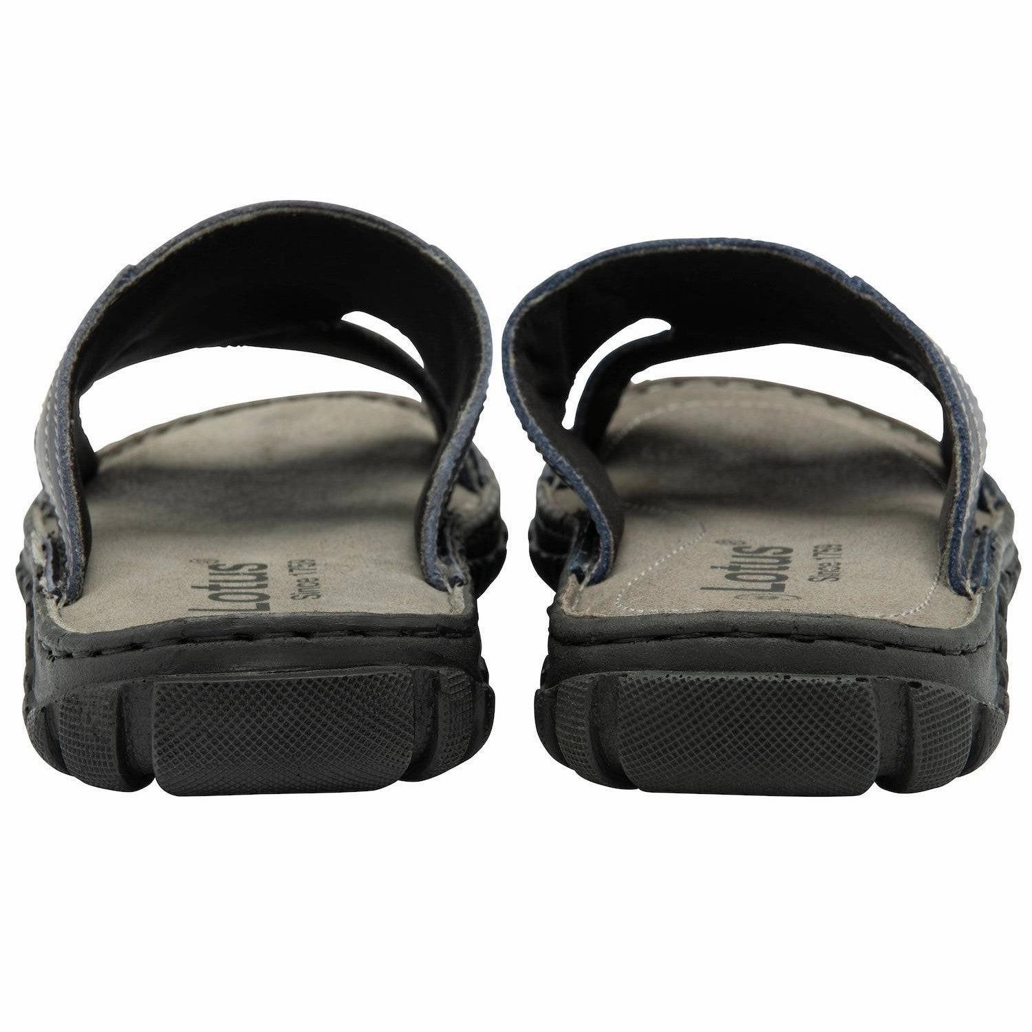 Burnished Toe Oxfords Lotus Bastion Mens Blue Leather Slider Sandals