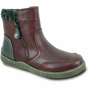 VANGELO Women Boot OY4404 Ankle Casual Boot Burgundy Transparent Ankle Boots